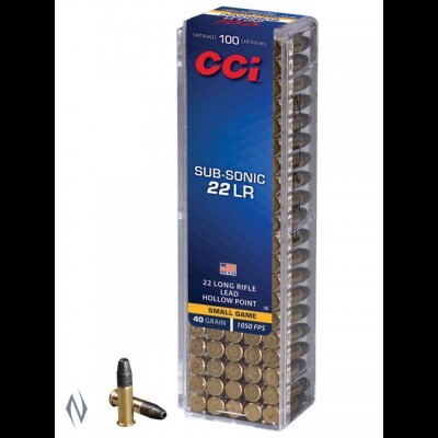 Ammo - 22LR - CCI 40gr Subsonic Small Game HP / 100 pk