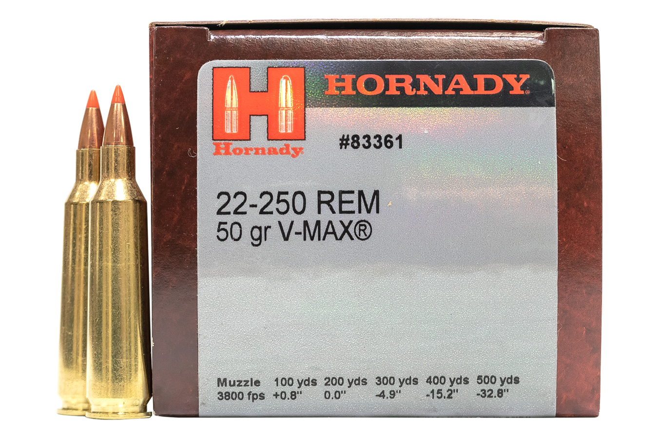Ammo - 22-250 Rem Hornady 50gr V-Max / 50