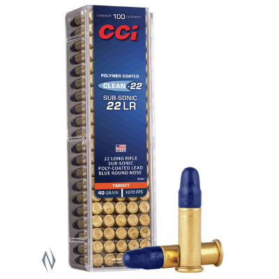 Ammo - 22LR - CCI Clean Blue 40gr Standard Velocity / 100pk Bottle