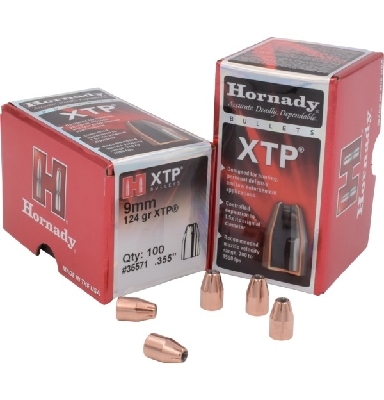 Proj - 9mm - Hornady 124gr HP XTP / 100pk