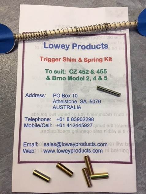 Lowey Trigger Shim & Spring Kit CZ452 CZ455