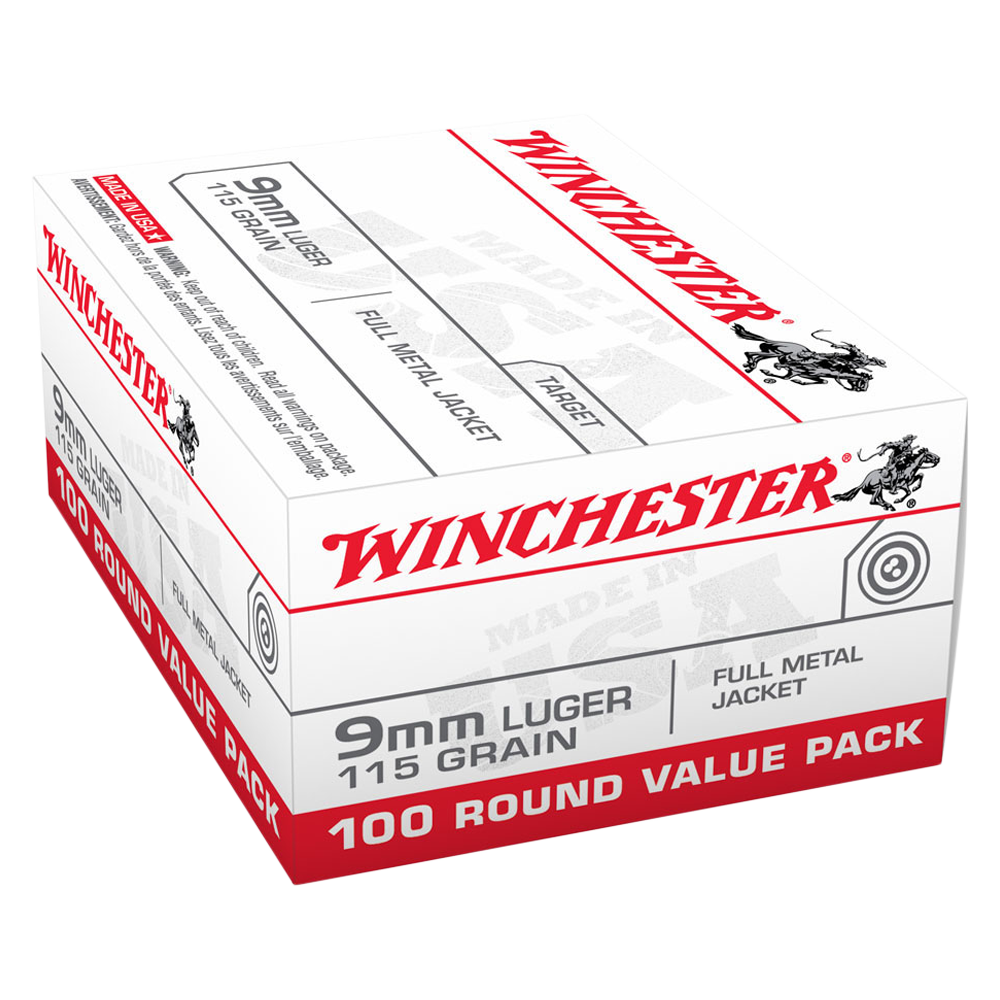 Ammo - 9mm Luger -  Winchester 115gr FMJ / 100pk