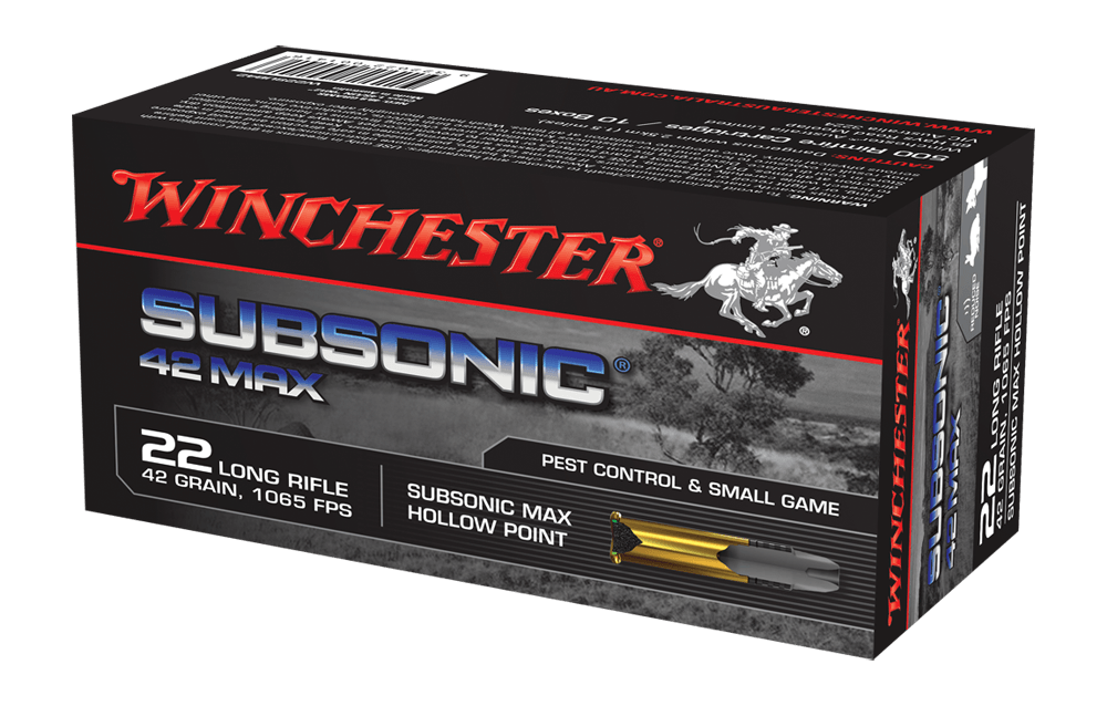 Ammo - 22lr - Winchester 42gr Subsonic Max HP / 50pk